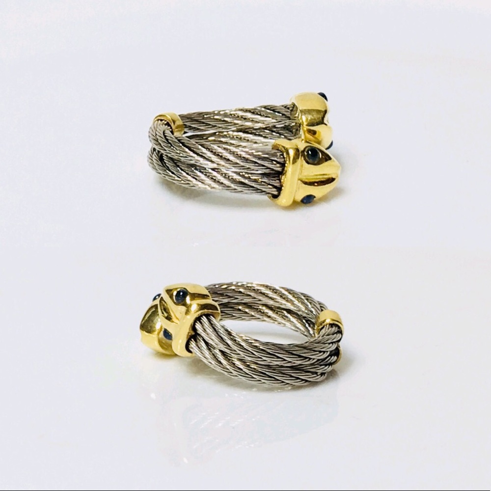 ALOR 18k Gold Cable Snake Bypass Ring - Picture 3 of 8